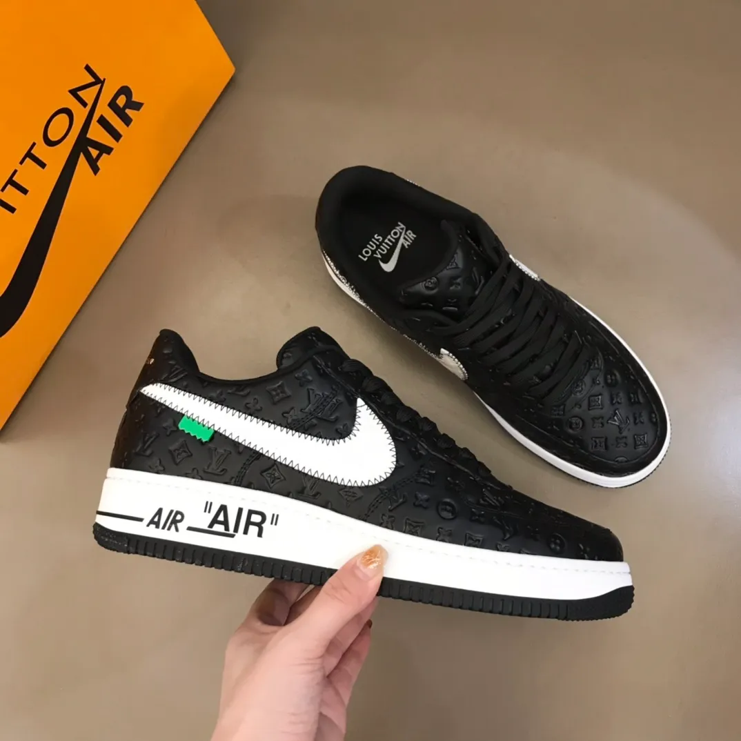 Men's shoes💰p440 "*oui* Vuitto*" x OFF-WHITE x Nike three-party collaboration! Trendy and cool men's casual sports shoes with unrivaled color matching. The design idea basically continues the style of THE TEN. The Swoosh line and tongue label have a very familiar visual effect and are both fashionable and trendy! A must-have for fashionistas! The effect on your feet is absolutely stunning! Size: 38-45